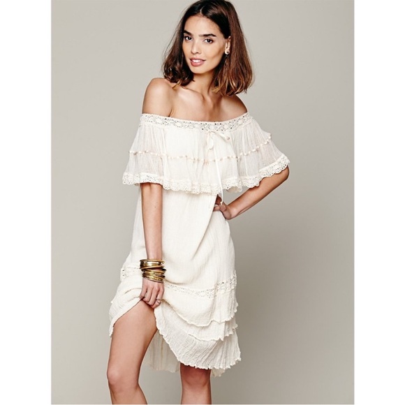 Jen's Pirate Booty x Free People Boho Mauve Off-Shoulder Ruffle Dress - Picture 14 of 15